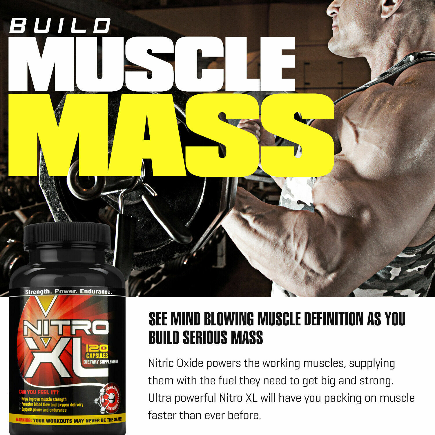 NITRO XL (2 PK) – Nitric Oxide Bodybuilding Supplement with L-Arginine