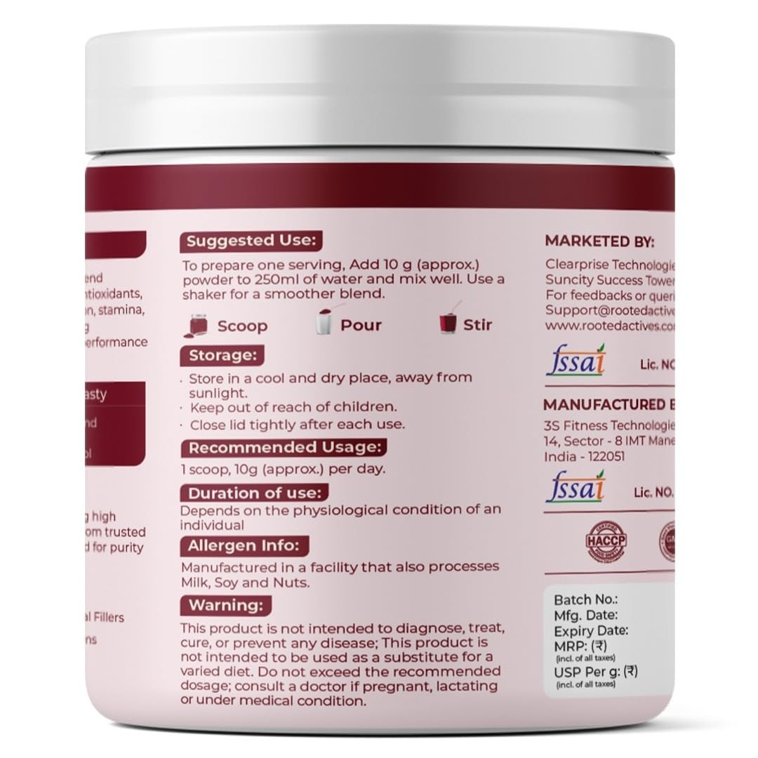 Beetroot Powder with BCAA L-Arginine L-Carnitine & Resveratrol Superfoods Blend