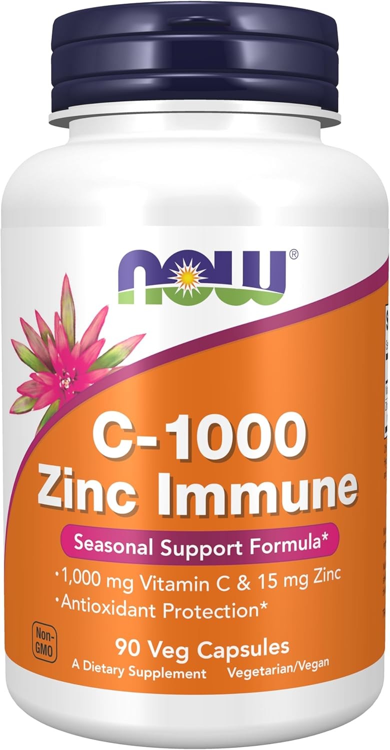 NOW Foods Supplements, C-1000 & Zinc Immune, Seasonal Support Formula 90ct