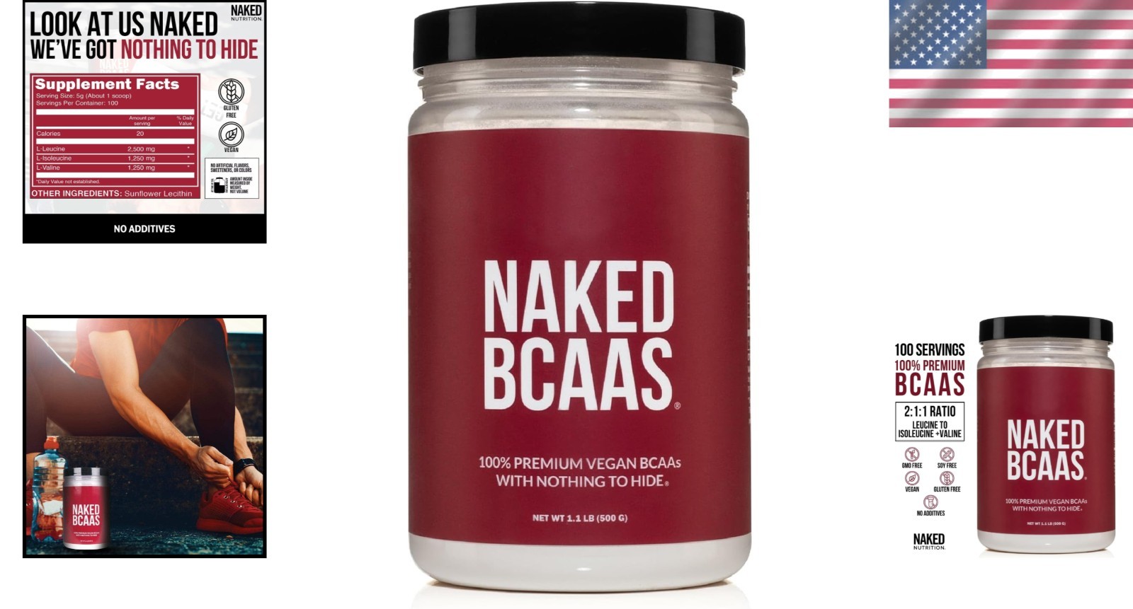 Unflavored 500g BCAA Amino Acids Powder – 100 Servings for Lean Muscle Gain