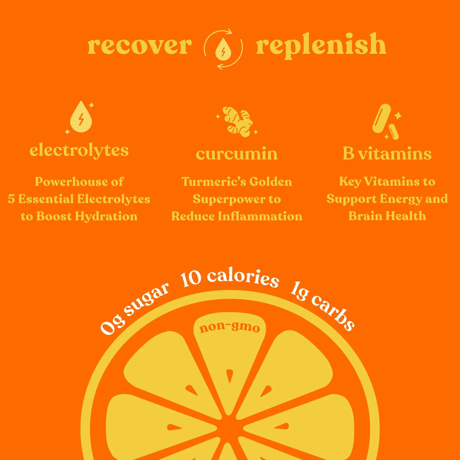 (Pack of 8) Pirq Hydration Orange Performance Beverage Electrolyte 10 Pack