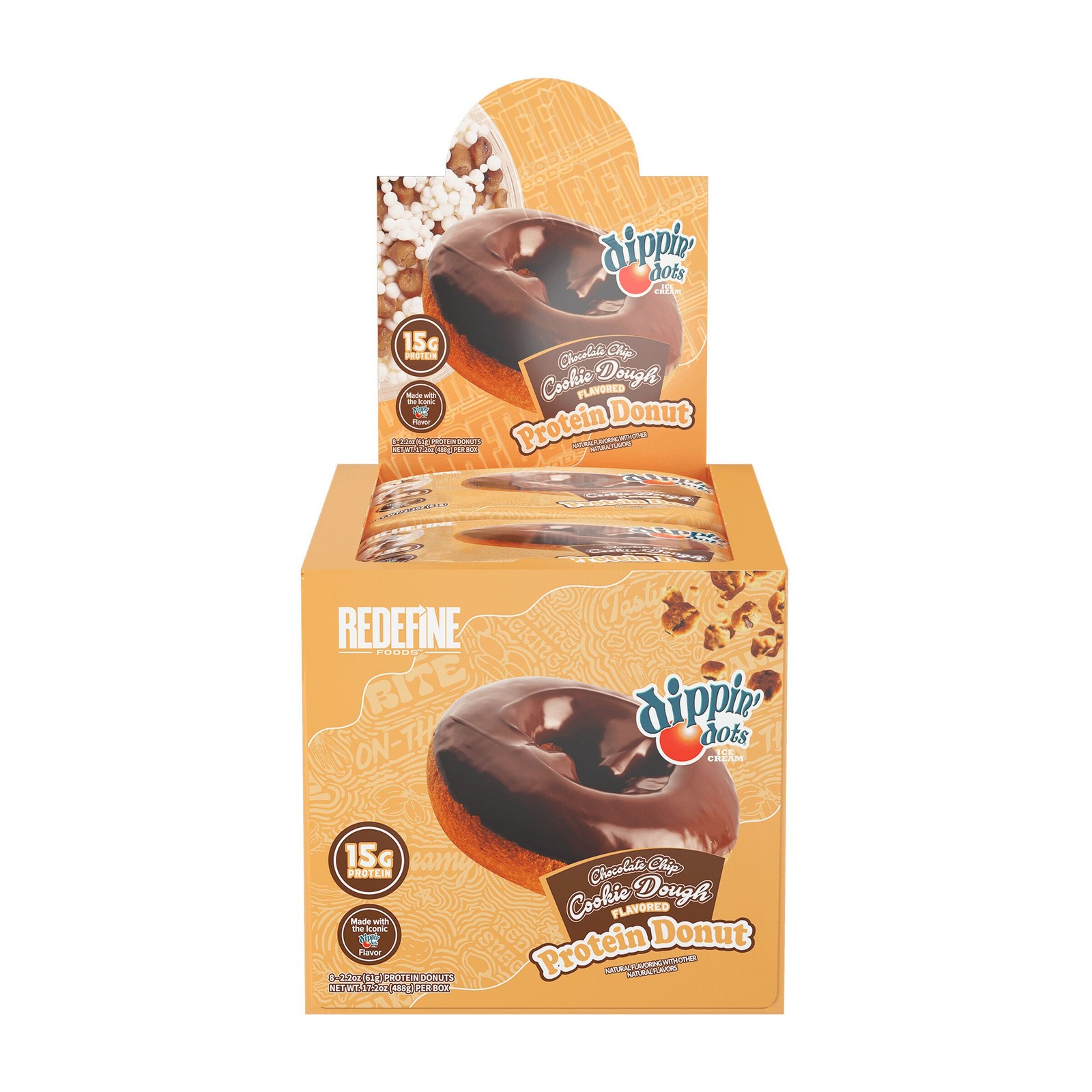 Protein Donut – Dippin’ Dots Chocolate Chip Cookie Dough (8 Donuts)