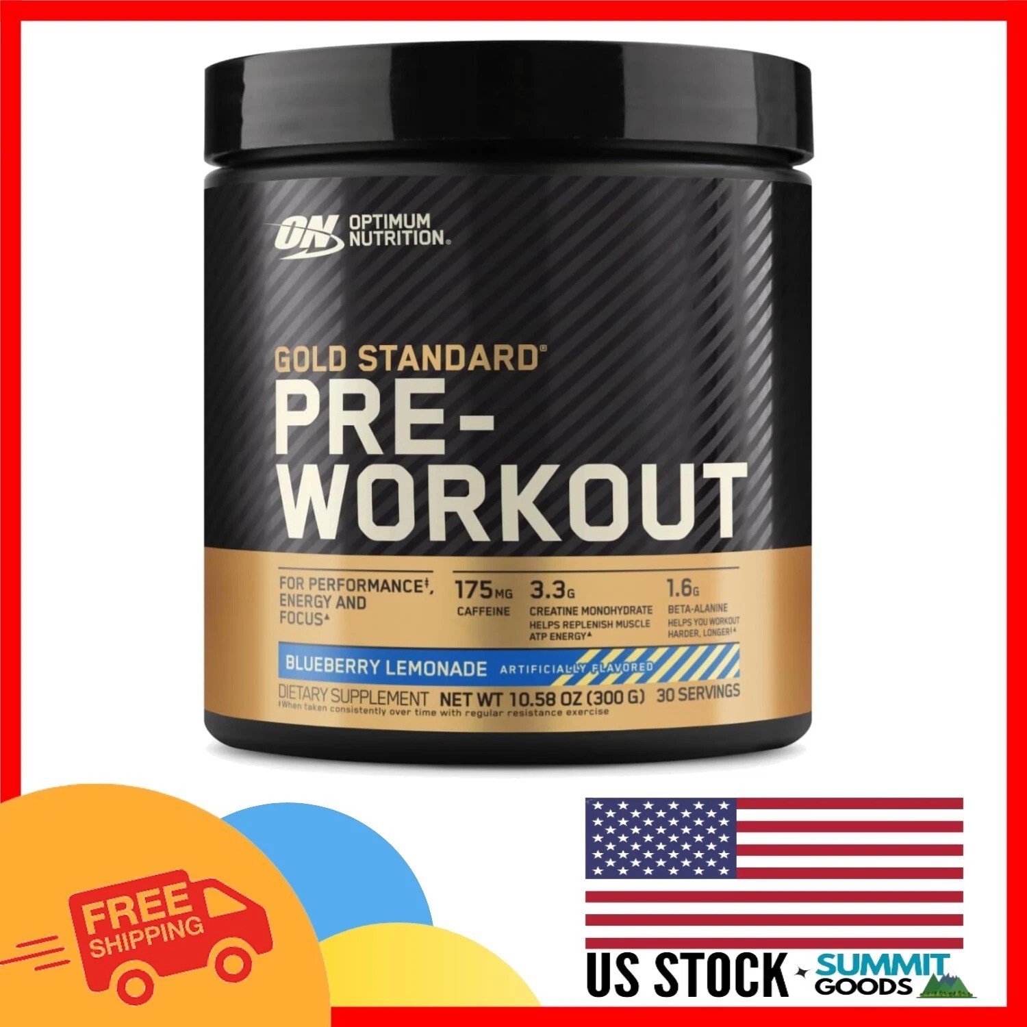 Enhance Performance with Gold Standard Pre-Workout: 30 Servings, Keto-Friendly