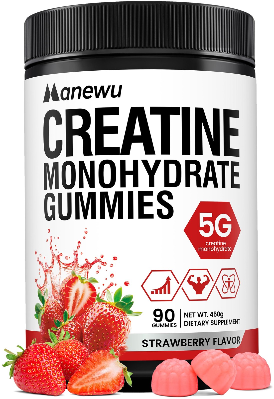 99.9% Creatine Monohydrate Gummies, 5000mg Creatine for Men & Women
