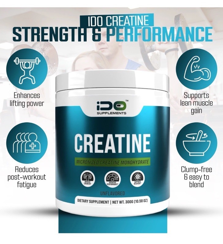 iDo Supplements Creatine Monohydrate 300g -Micronized -Pure & Unflavored