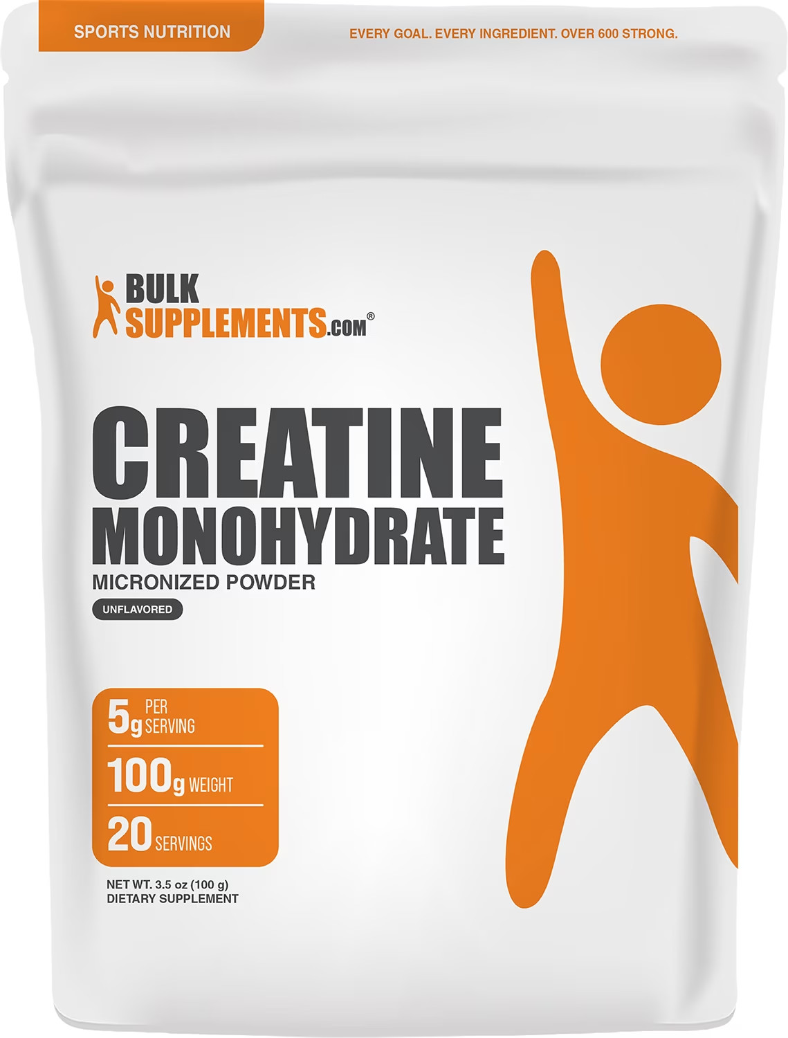 Bulksupplements Creatine Monohydrate Powder – 500G (1.1 Lbs)