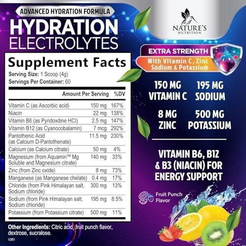 Hydration Replenisher Daily Electrolyte Drink Mix – Hydration Powder for Rapid H