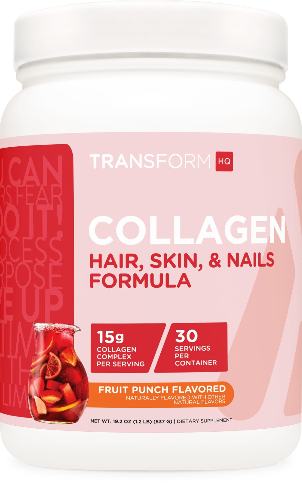 TransformHQ Beauty Collagen (30 Servings) Fruit Punch – Hair, Skin, & Nails