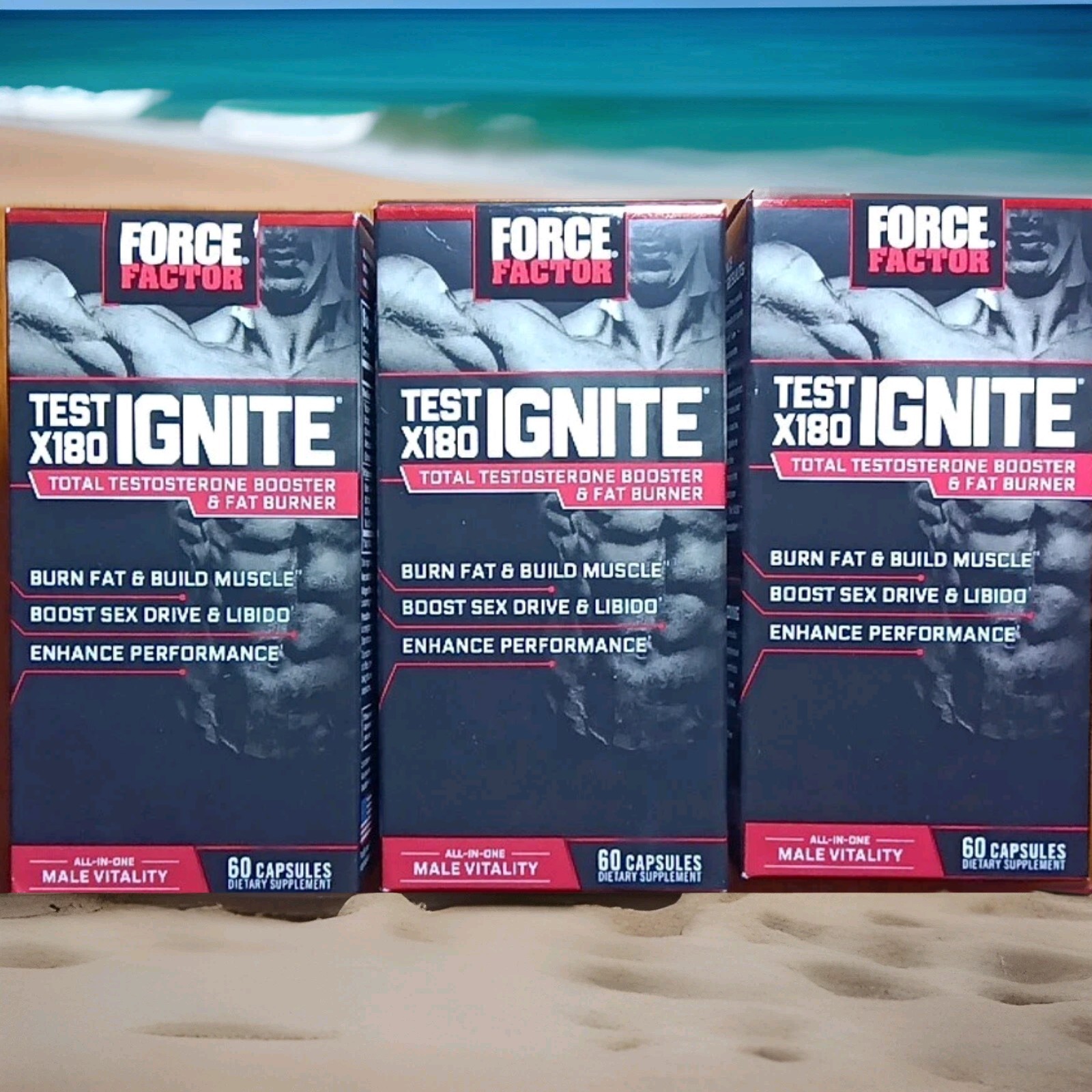 3 FORCE FACTOR TEST X180 IGNITE TOTAL TEST BURN FAT SUPPLEMENT 60 X3 180 CAPSULE