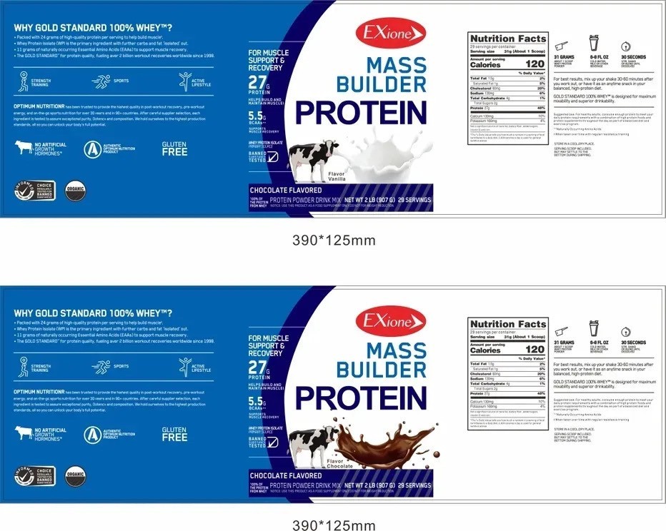 Whey Protein Powder Vanilla Drink Mass Gainer Body Building Muscle Supplement