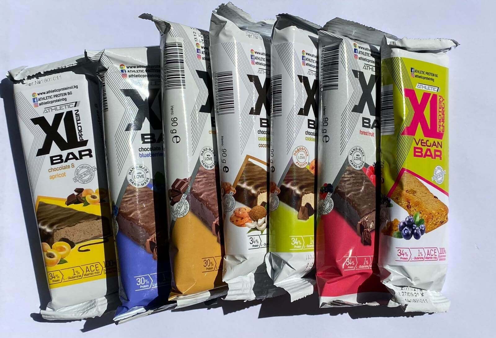 ATHLETIC XL PROTEIN VEGAN BAR 70g – Box of 8 Bars Dark Chocolate and Banana