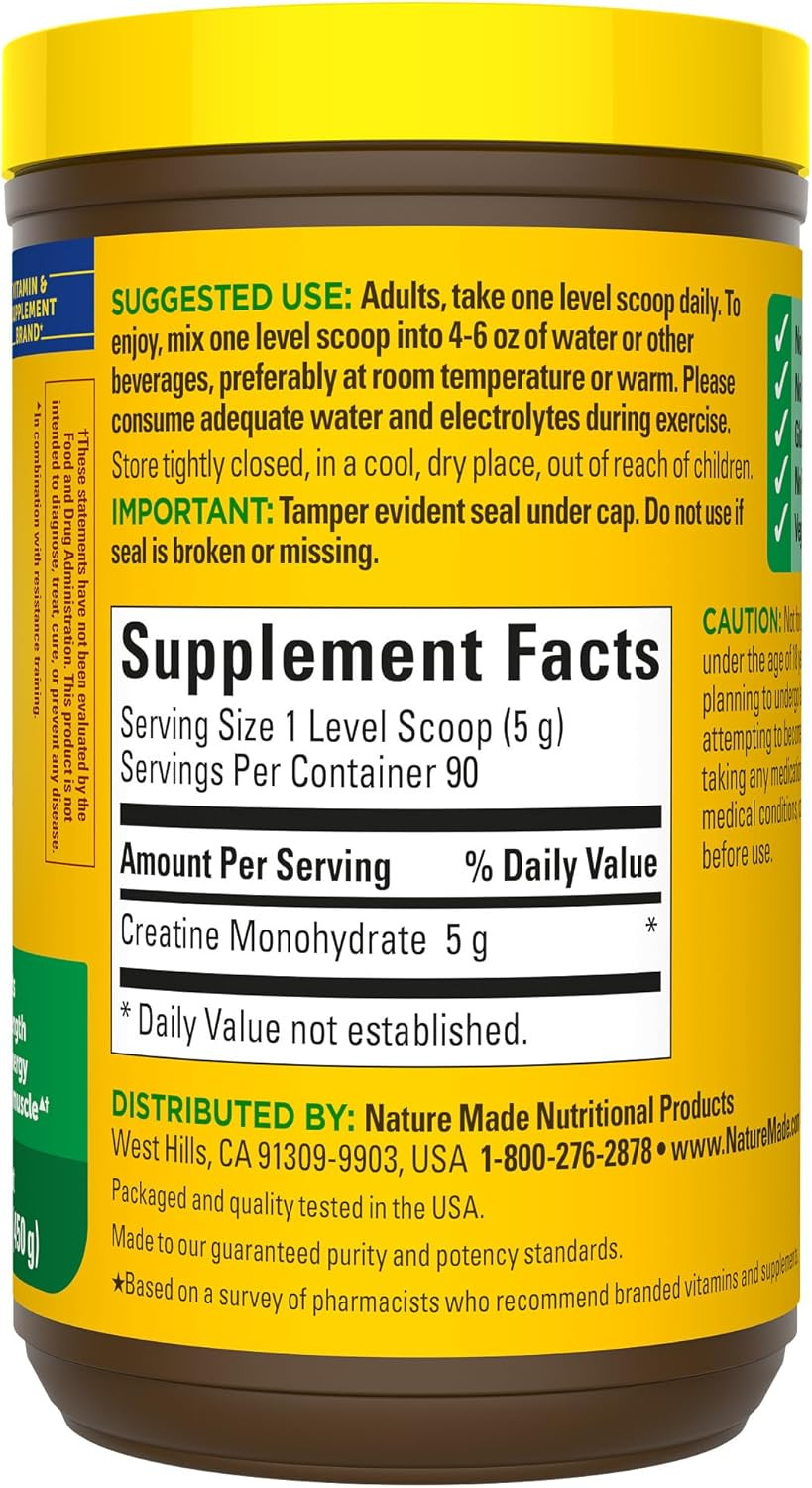 Nature Made Micronized Creatine Monohydrate Powder 450g Muscle Pack of 6 Bulk