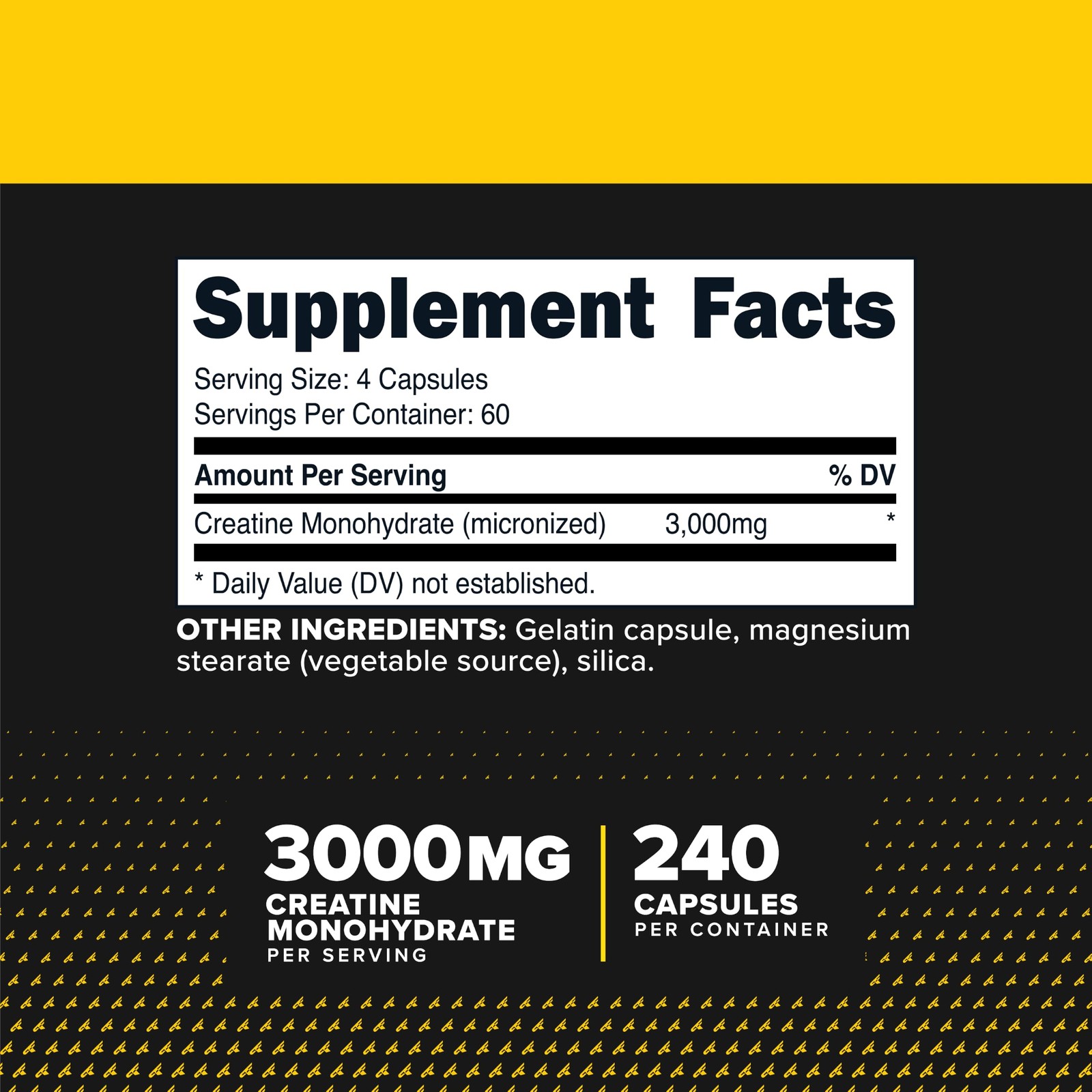 Primaforce Creatine Monohydrate Capsules (3,000mg) 240 240 Count (Pack of 1)