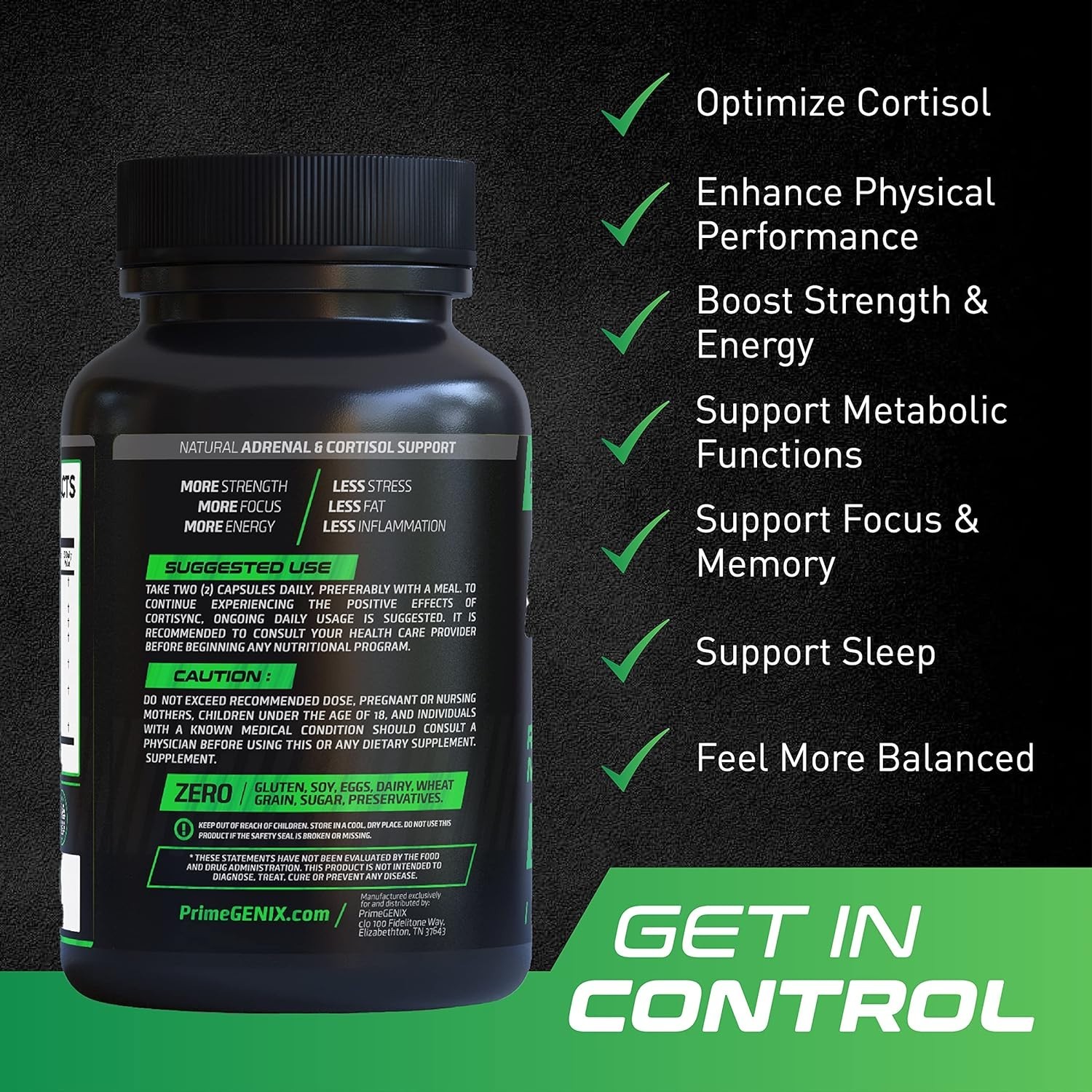 PrimeGENIX CortiSync – Reduce Cortisol, Increase Energy, Improve Focus