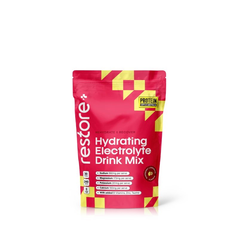 Protein Supplies Australia Restore Electrolyte Drink Mix Raspberry Lemonade 240g