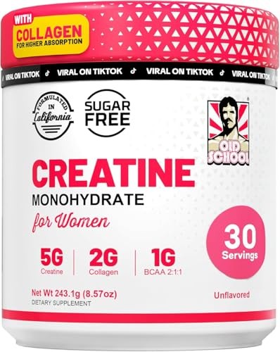 Creatine Monohydrate Powder 5000mg Collagen BCAA Women Strength Recovery