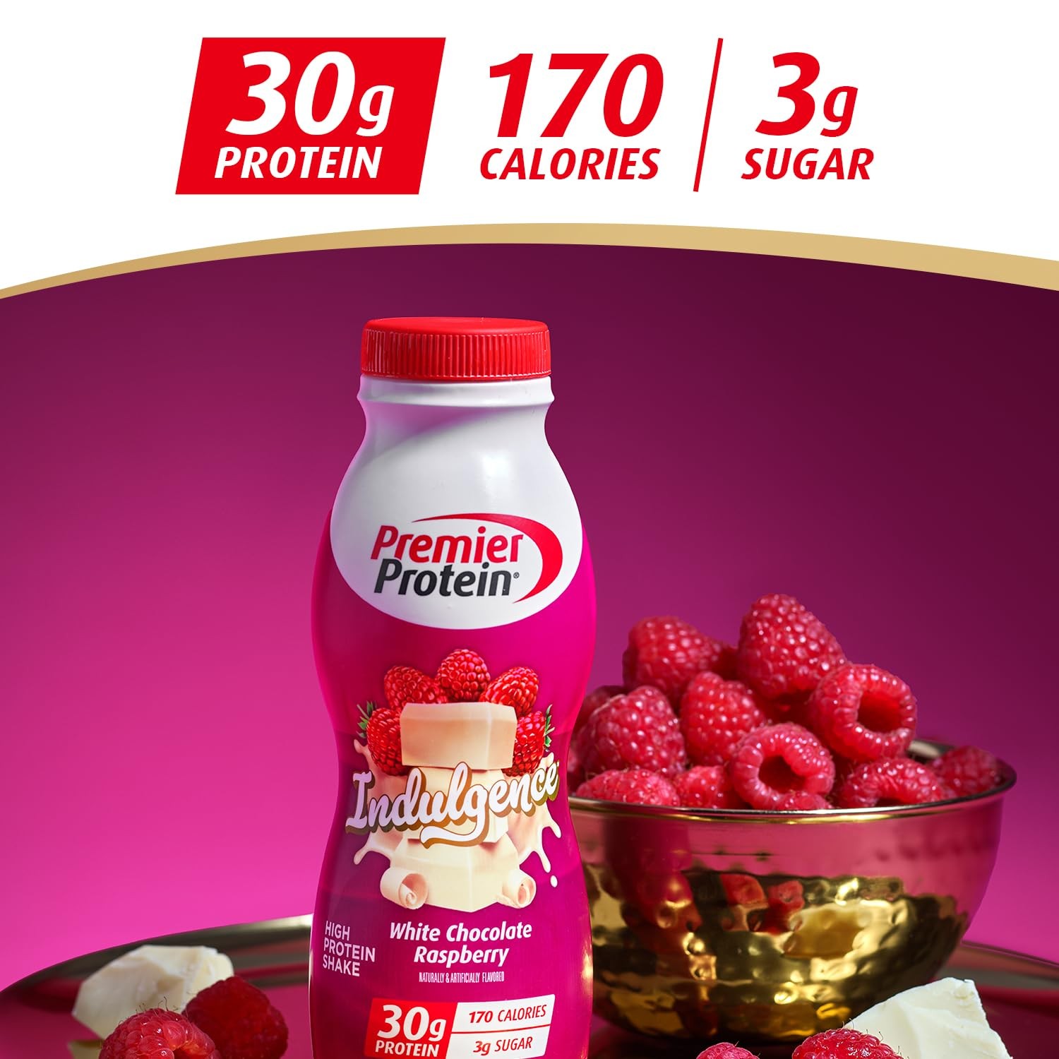 Premier Protein Shake INDULGENCE, White Chocolate 11.5 Fl Oz (Pack of 12)