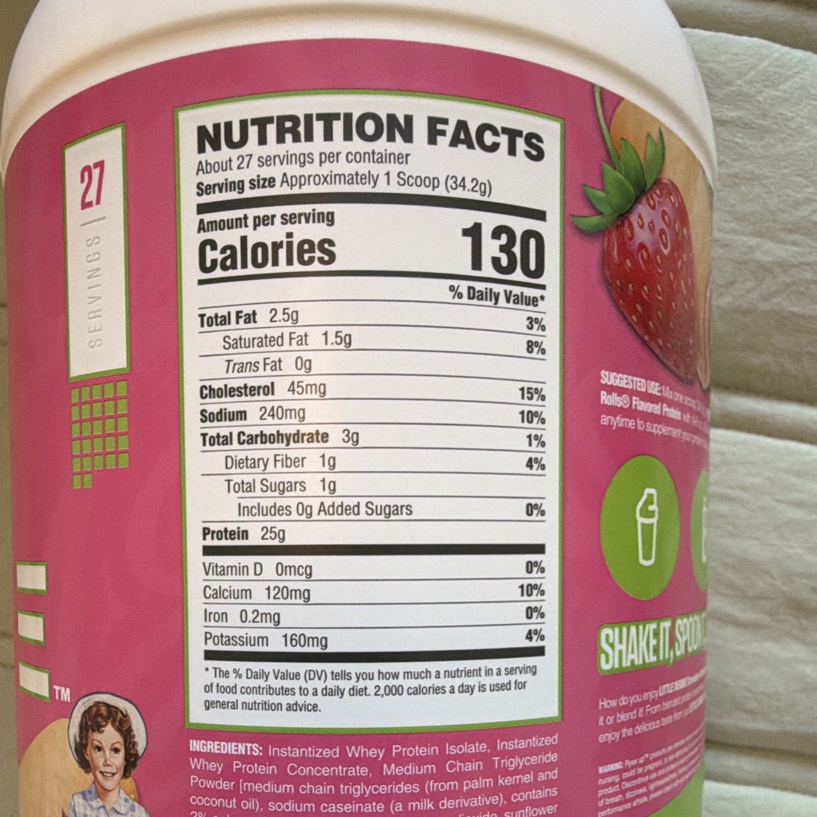 RYSE Loaded Whey Protein Powder Strawberry Shortcake Rolls 2 lb 27 Servings