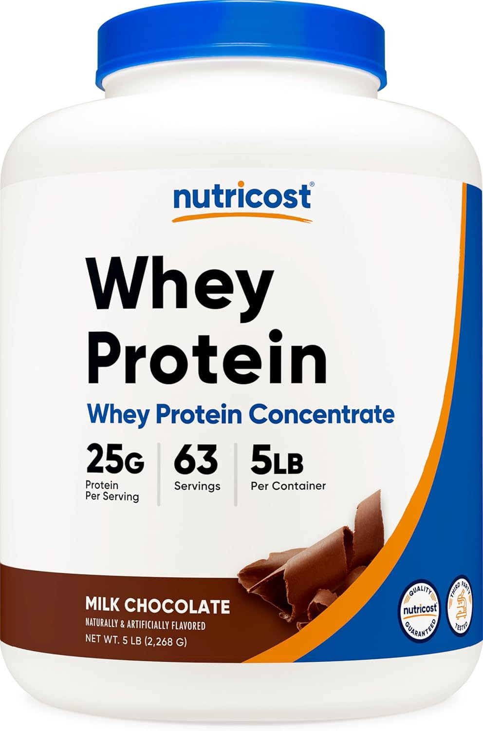 Nutricost Whey Protein Concentrate (Mil Chocolate) 5LBS, Gluten Free, 63 Serving