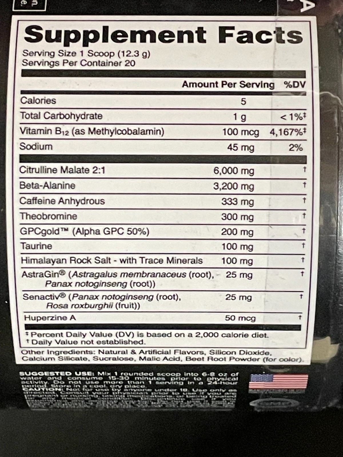 Bucked Up Woke AF Pre-Workout MIAMI Exp 5/2027 20 Servings