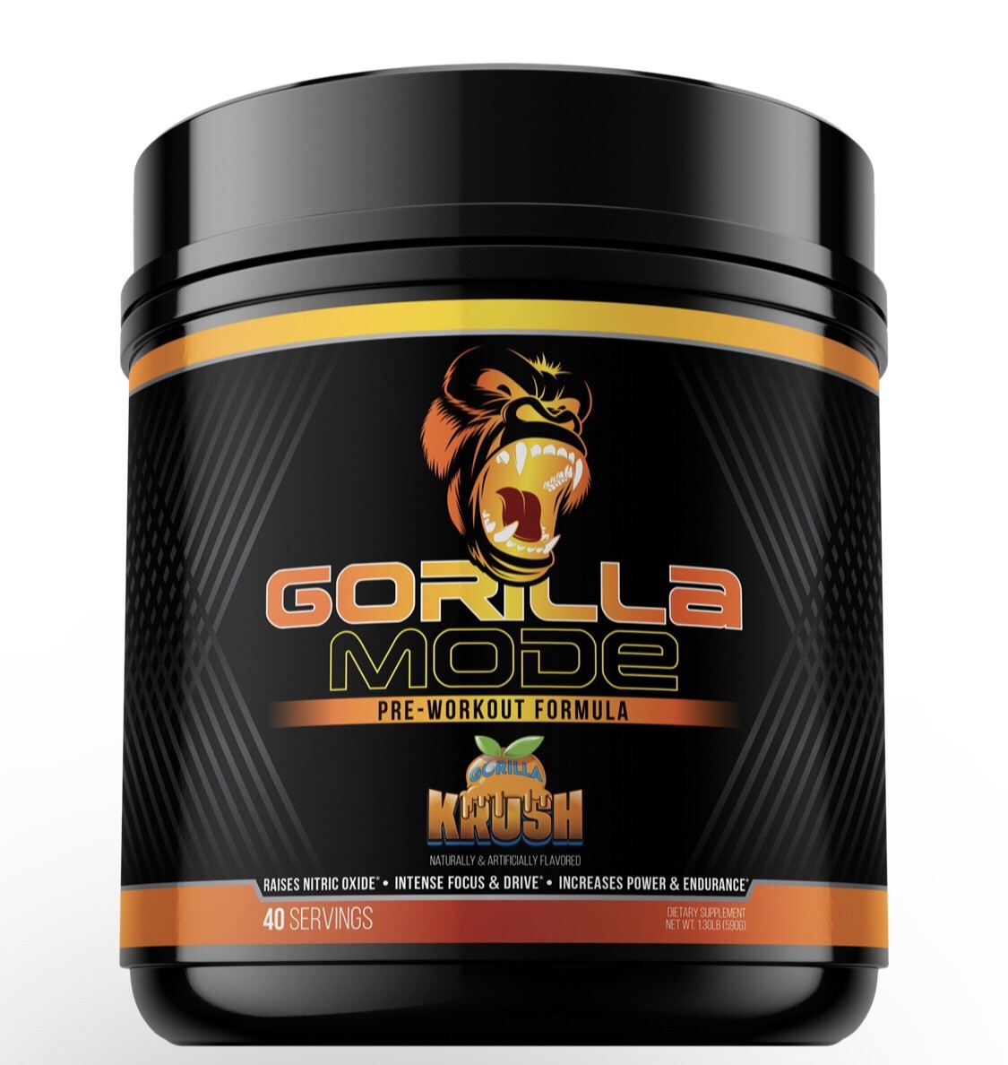 Gorilla Mode Pre-Workout Formula Orange Krush 1.30 lbs 40 Serv