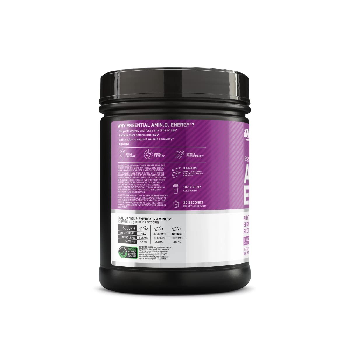 Amino Energy Powder – Pre Workout with BCAA, Green Tea & Coffee Extract, Keto, 6