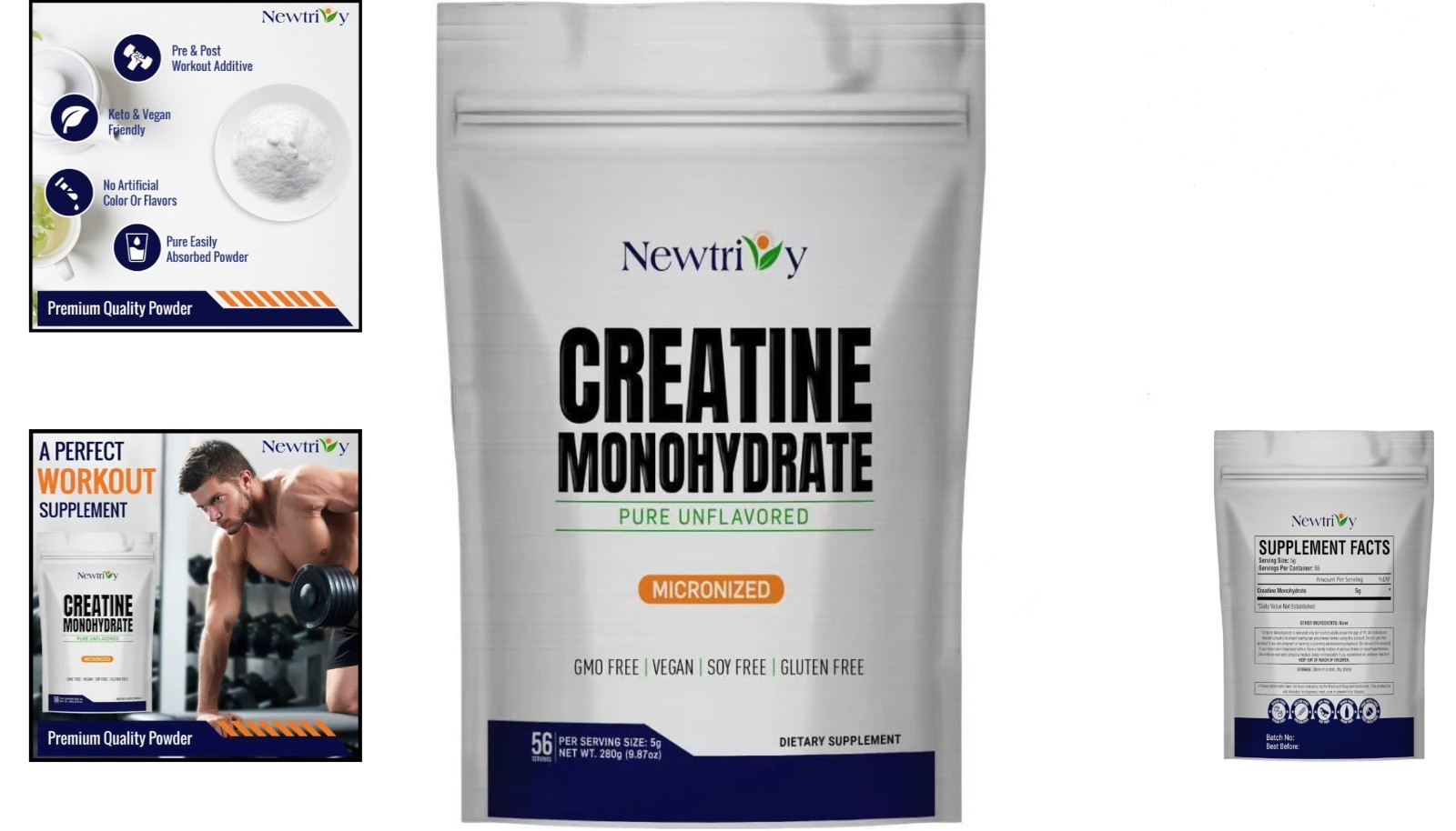 Creatine Monohydrate Powder Micronized Unflavored 280g for Muscle & Strength …
