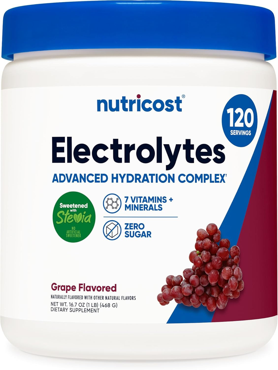 Polvo de electrolitos, hidratación con 7 vitaminas y minerales, 120 porciones