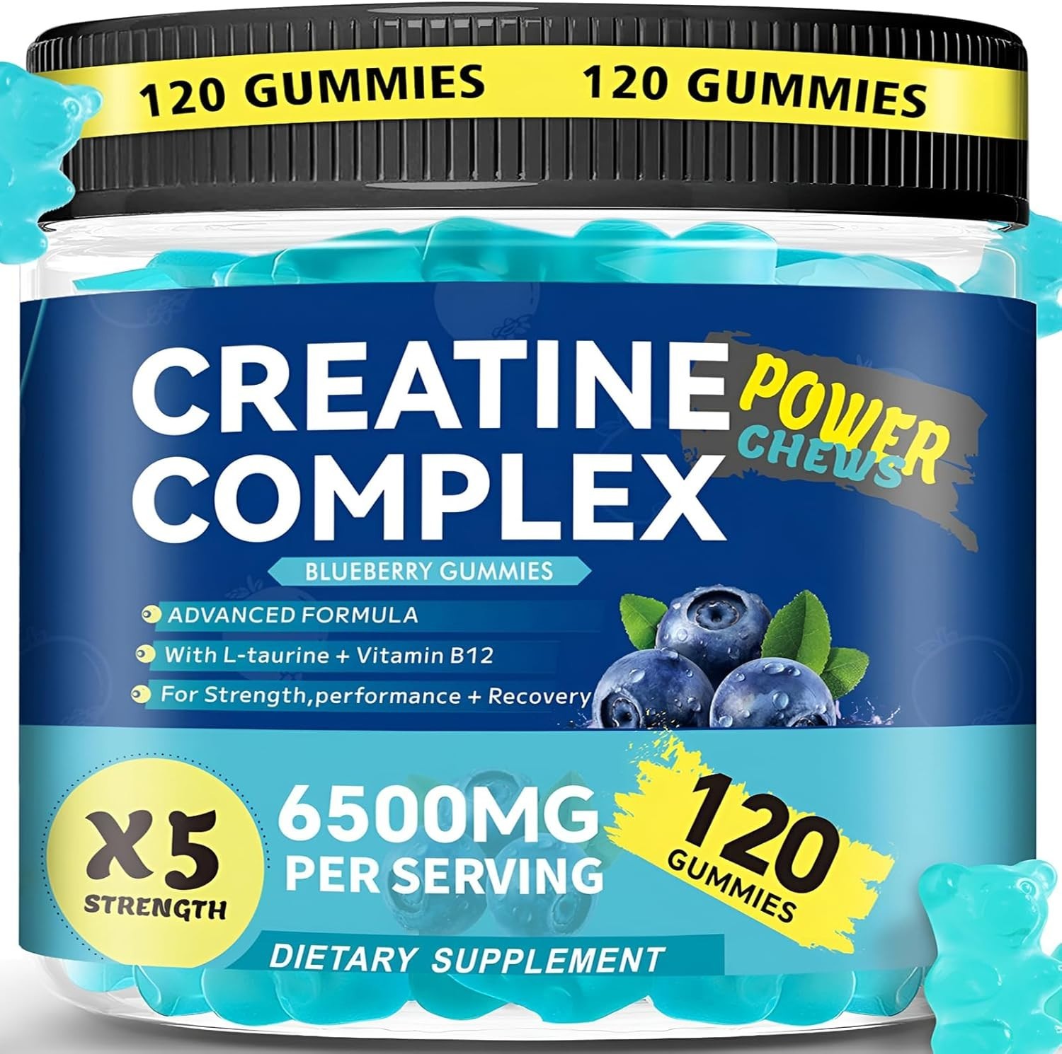 Creatine Monohydrate Gummies Strength & Athletic Performance 6.5g 120 Gummy USA