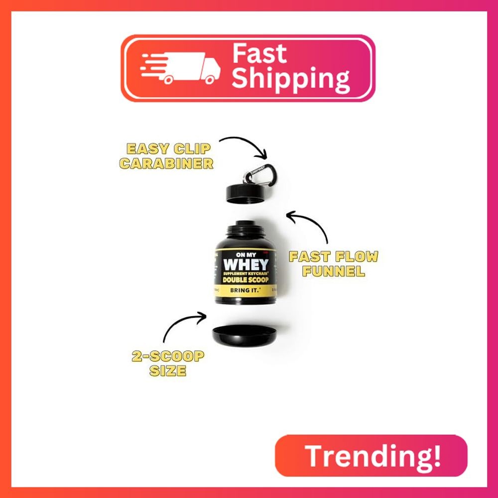 Protein Shaker Bottle With Supplement Keychain Container – BPA Free, Reusable Sh