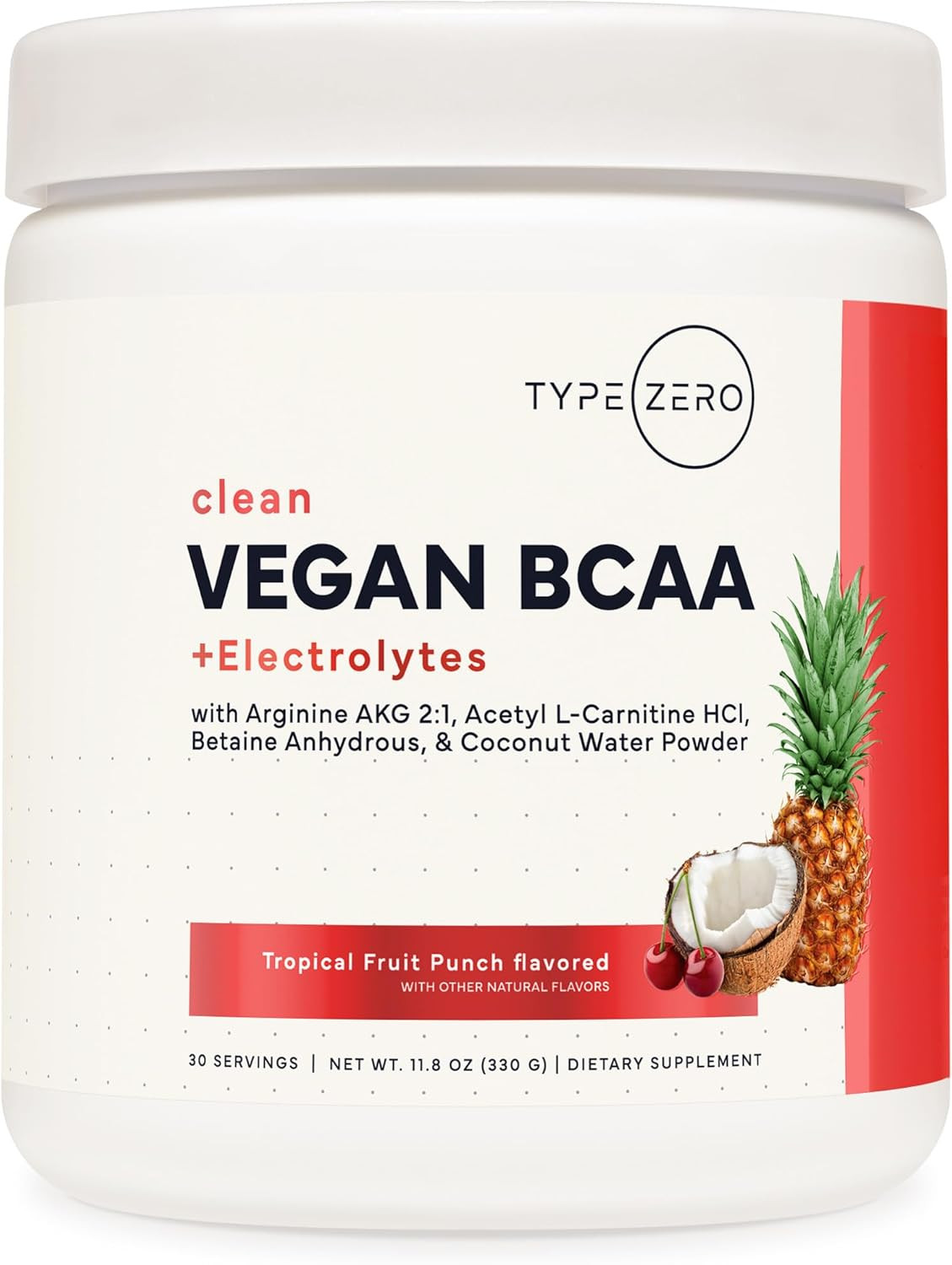 Ultra Clean Vegan BCAA Powder + Electrolytes (Tropical Fruit Punch | 6G) 2:1:1 S