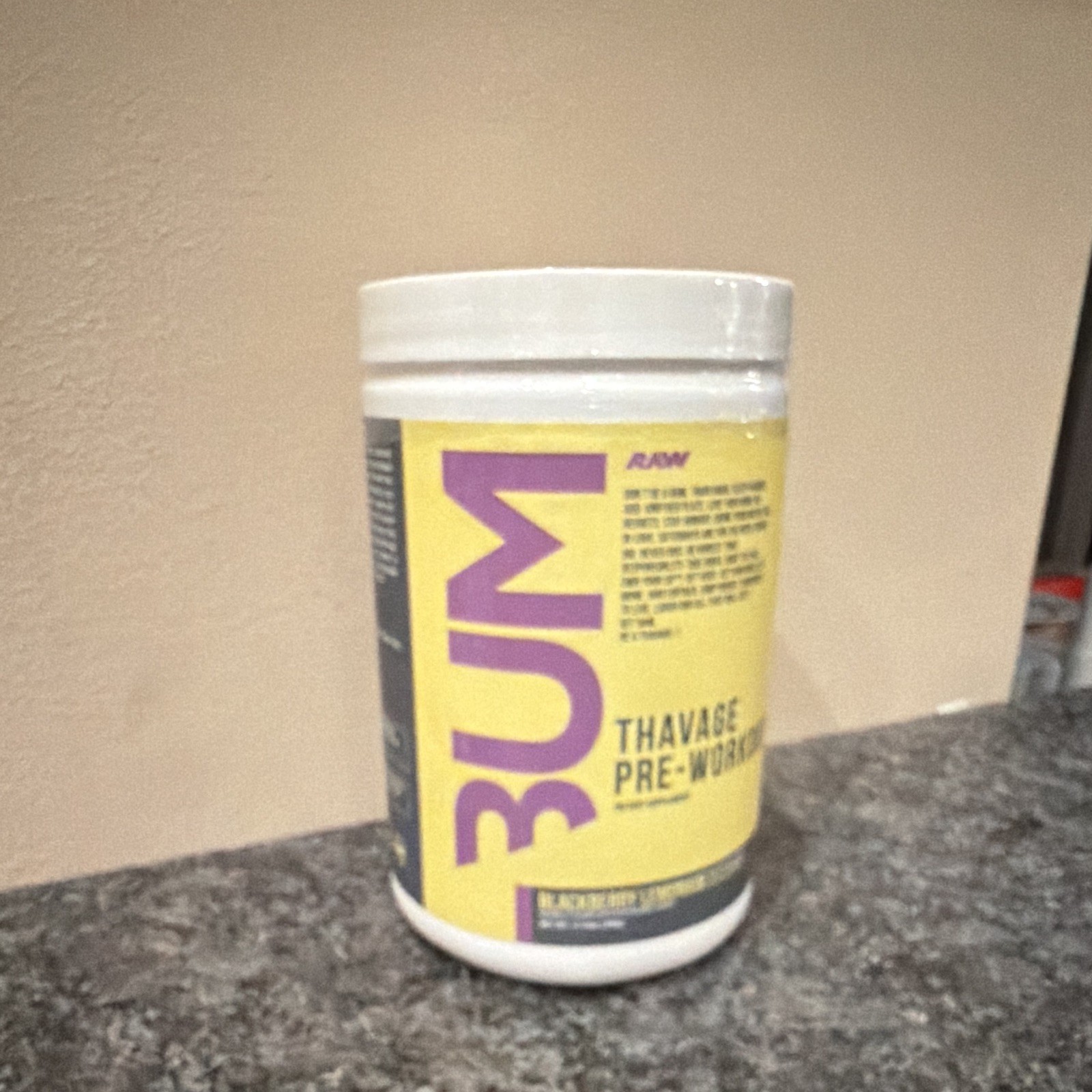 BUM THAVAGE Pre-Workout Powder, Blackberry Lemonade, Gluten-Free Sugar-Free