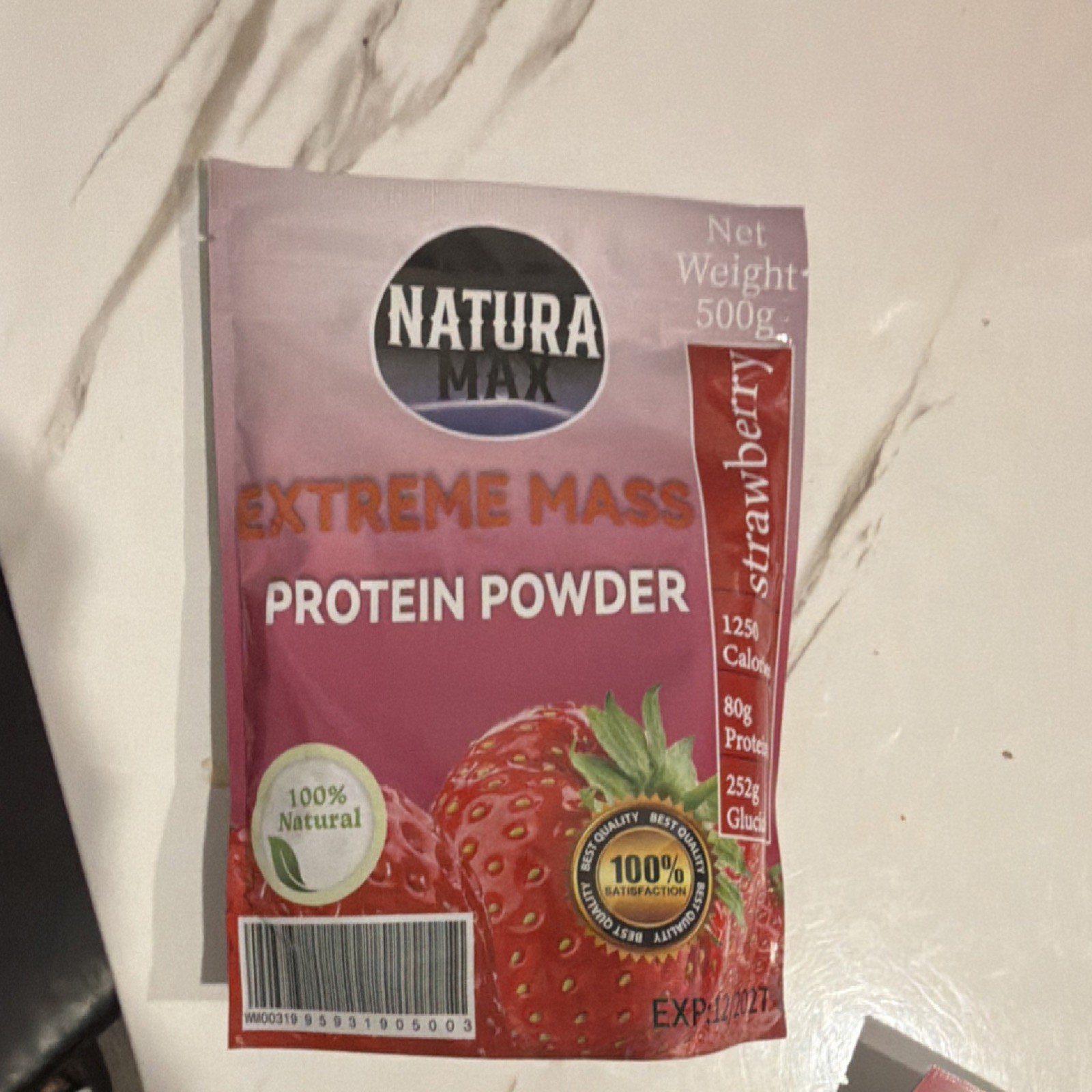 Natura Max Natural Protein Powder Strawberry Vanilla 500g Muscle Gain