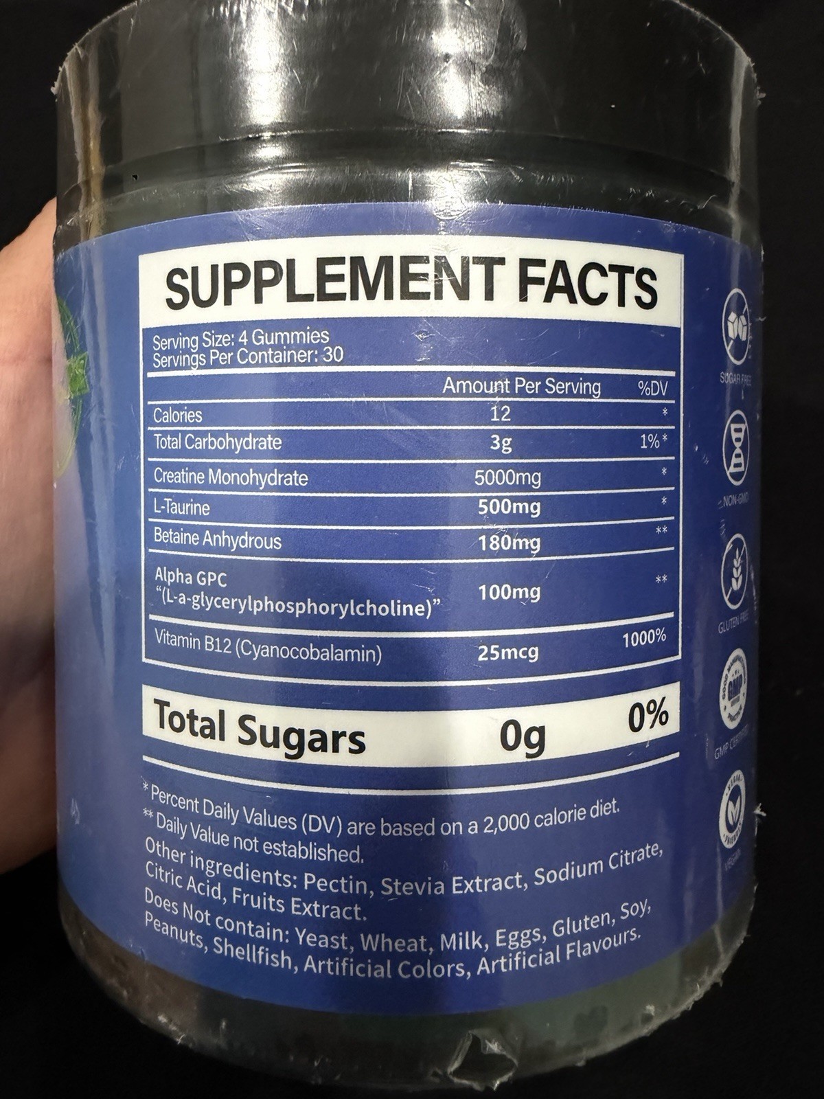Astral Fusion Creatine Monohydrate Gummies Halal Blueberry 120ct 5000mg