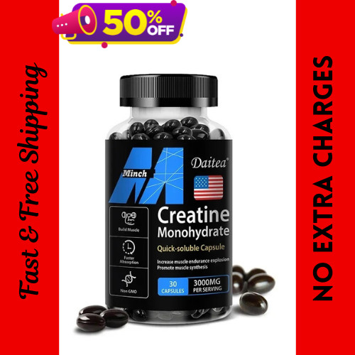 Creatine Monohydrate 3000mg Per Serving Pre Workout Muscle Support No Extra Char