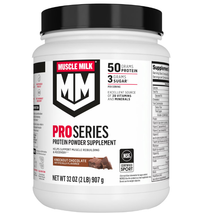 Muscle Milk Pro Series Protein Powder 50g Protein Knockout Chocolate 2 lb 11 Ser