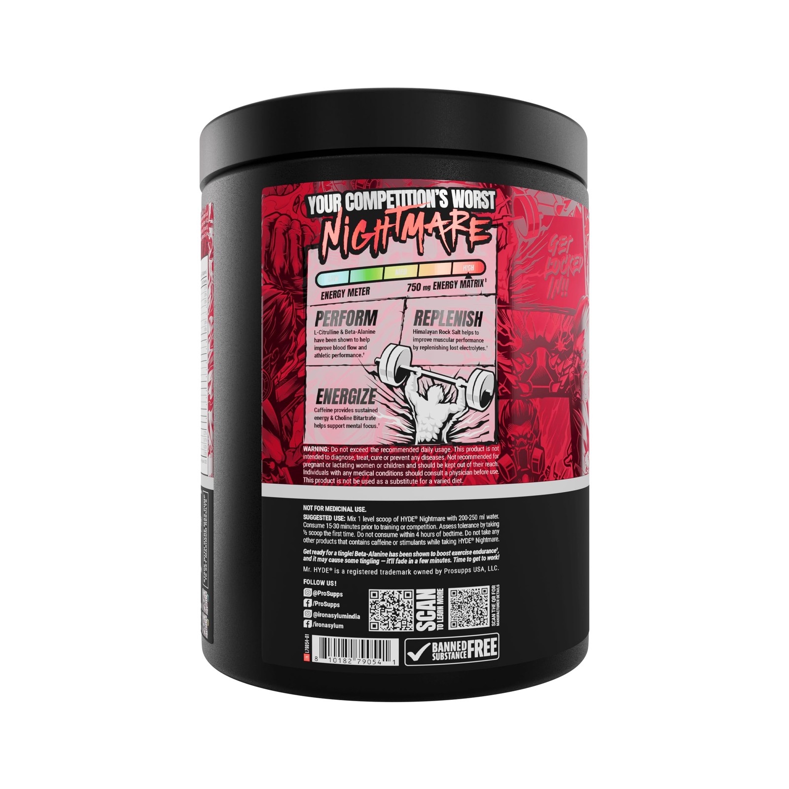 Mr Hyde Nightmare Pre Workout 396g Dragon Fruit | Energy & Focus Supplement