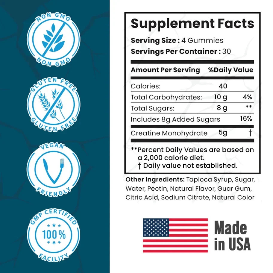 Creatine Gummies – Juicy Watermelon | Great Tasting | High Creatine Content