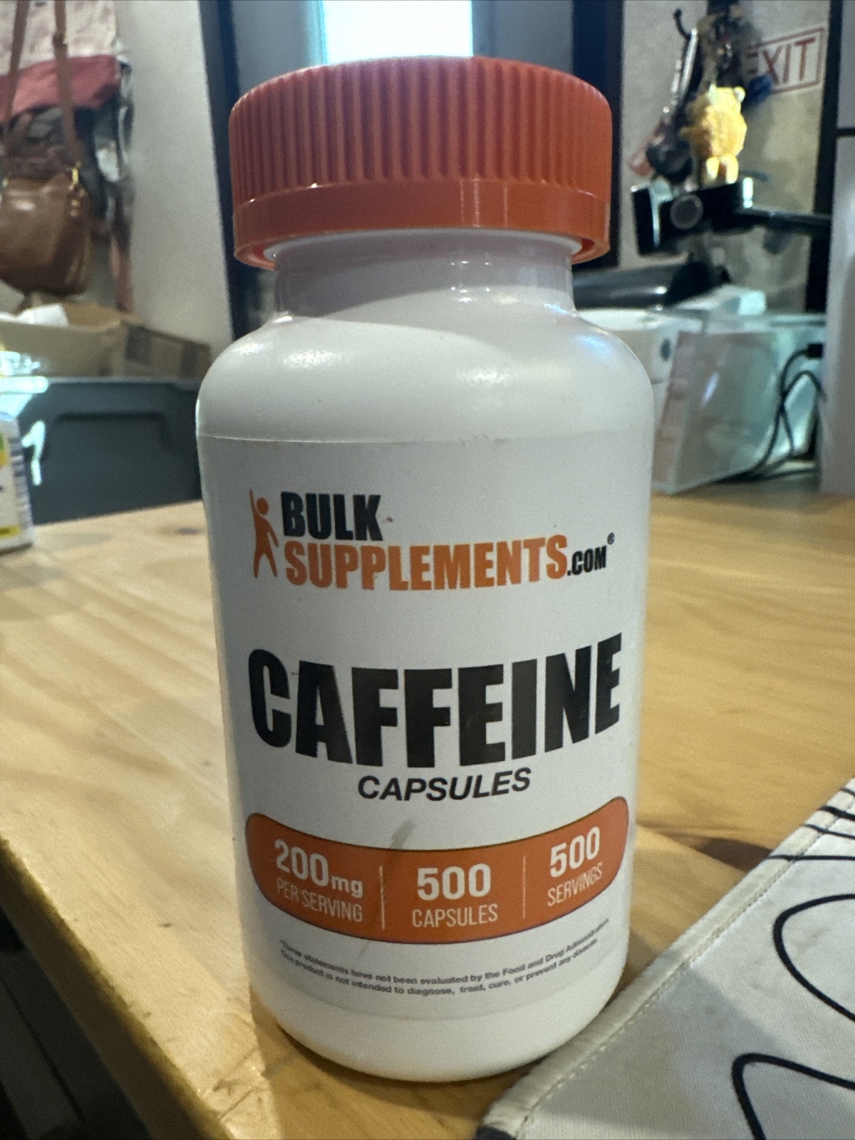 BulkSupplements Caffeine Capsules 500 Count 200mg