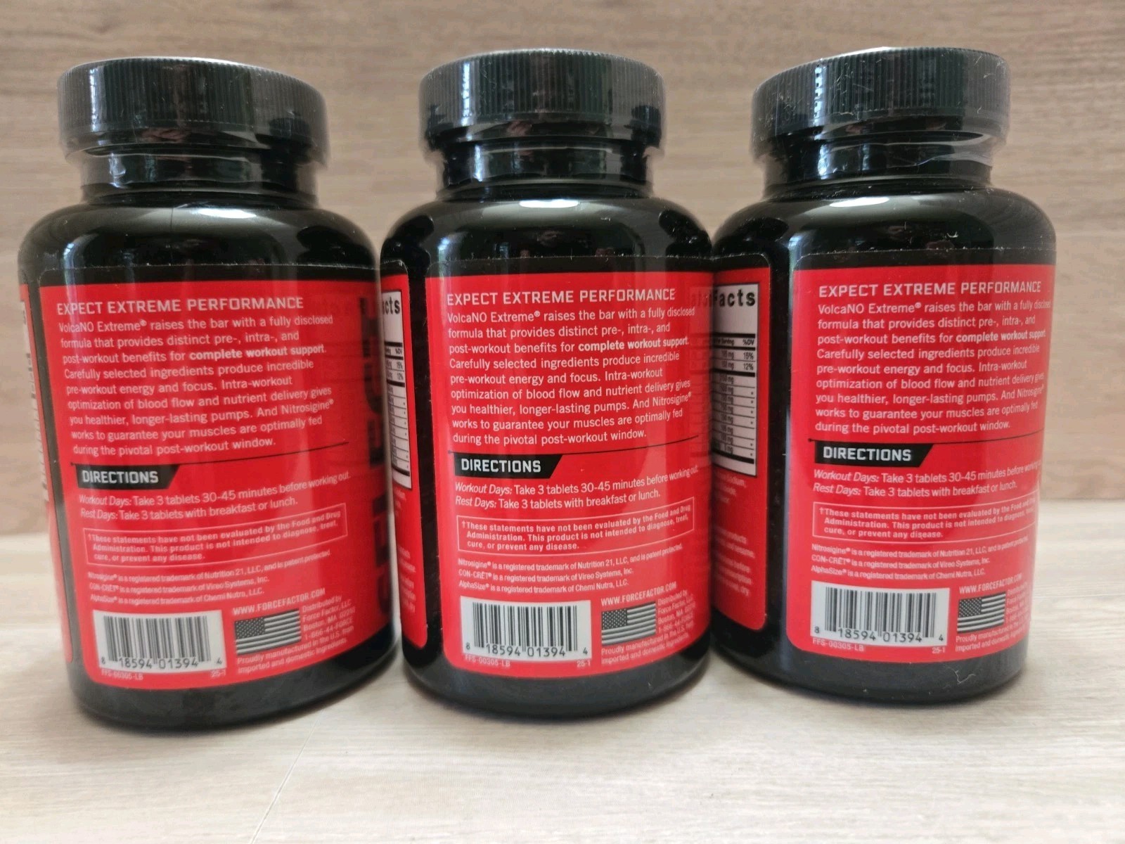 Lot Of 3 VolcaNO Extreme Pre Workout Nitric Oxide Booster & Muscle Builder