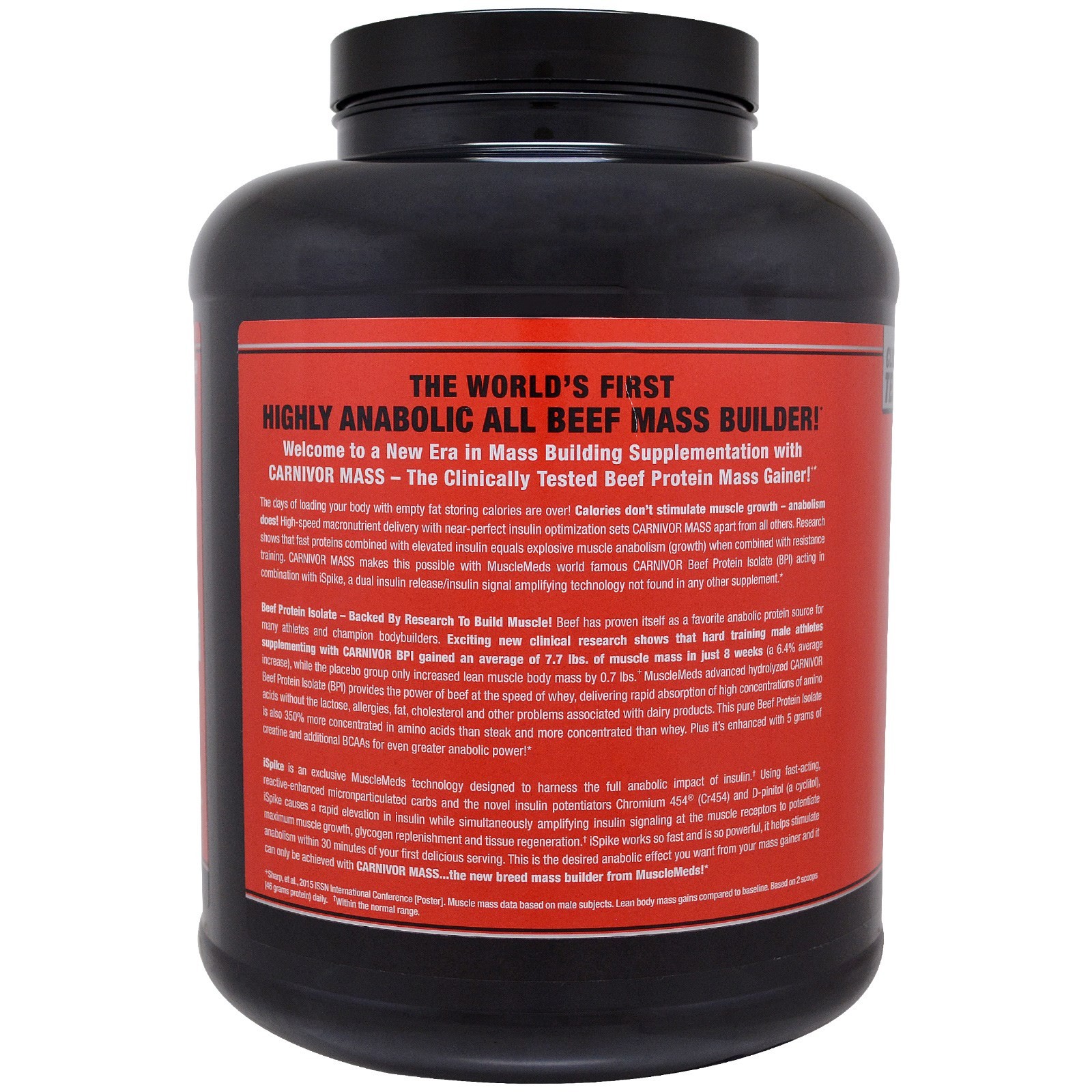 Carnivor Mass, Anabolic Beef Protein Gainer, Vanilla Caramel, 5.78 lbs (2,618 g)
