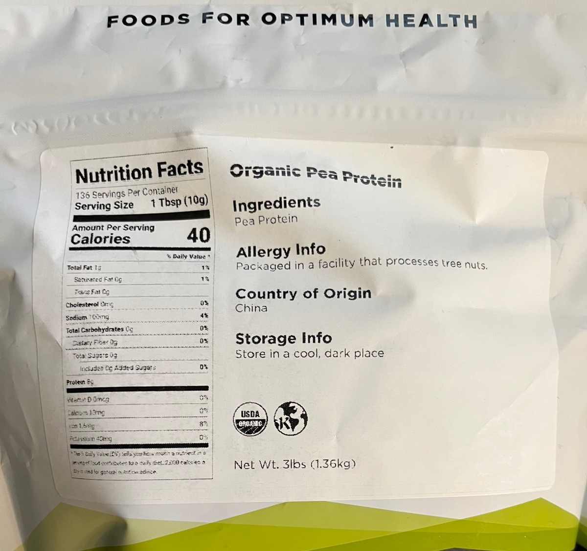 Terrasoul Superfoods Unflavored 80% Protein Pea Powder, 3lb Best Buy 05/2027