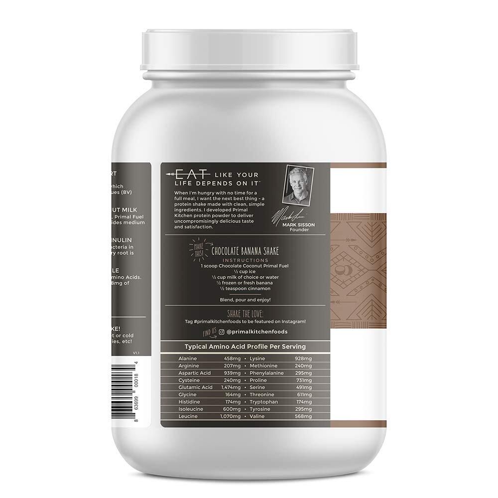 Primal Kitchen Chocolate Coconut Whey Protein Powder Keto Paleo Friendly 1.94lbs