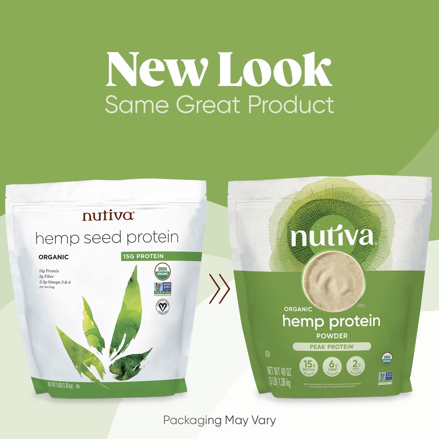 Nutiva Organic Raw Hemp Seed Protein Powder, 3 lb – Vegan, Keto, Gluten-Free