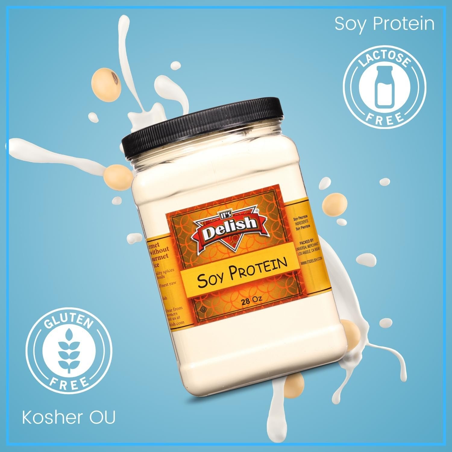 It’s Delish Soy Protein Powder, 28 Oz Reusable Jumbo Jar