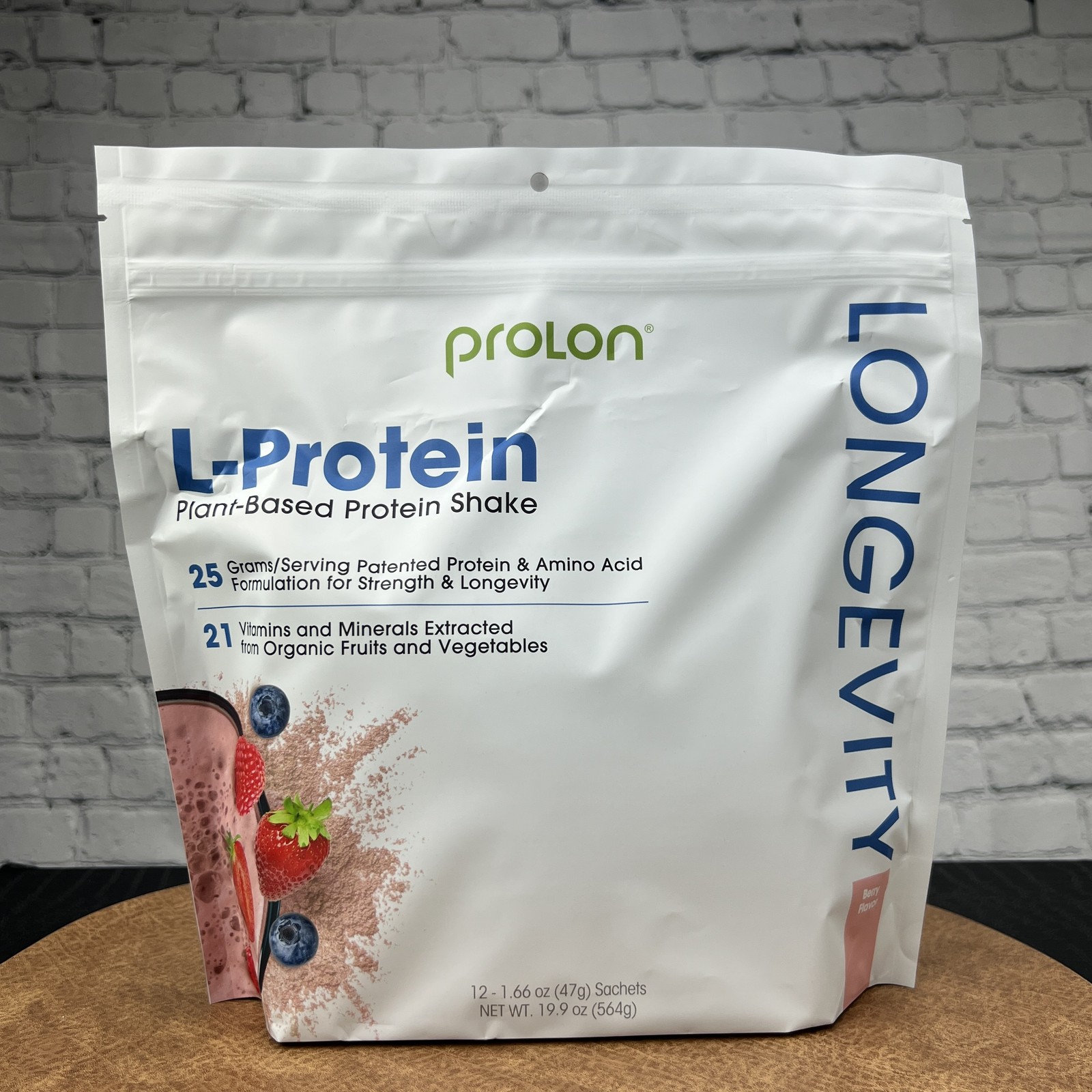 Prolon Berry Protein Powder 25g Amino Acids Plant Based 12 Drink Packs