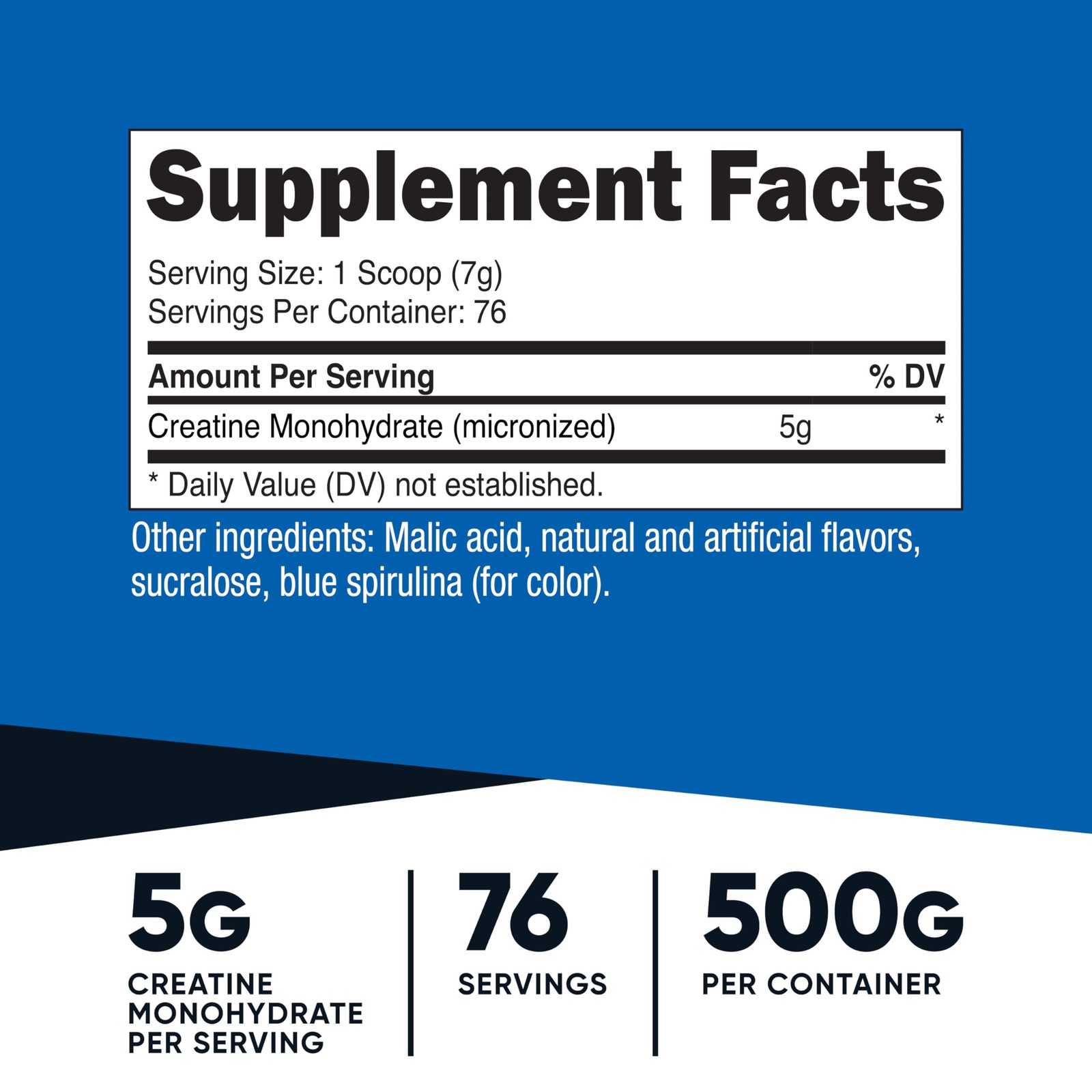 Nutricost Creatine Monohydrate Powder (Blue 500 Gram (Pack of 1), Blue