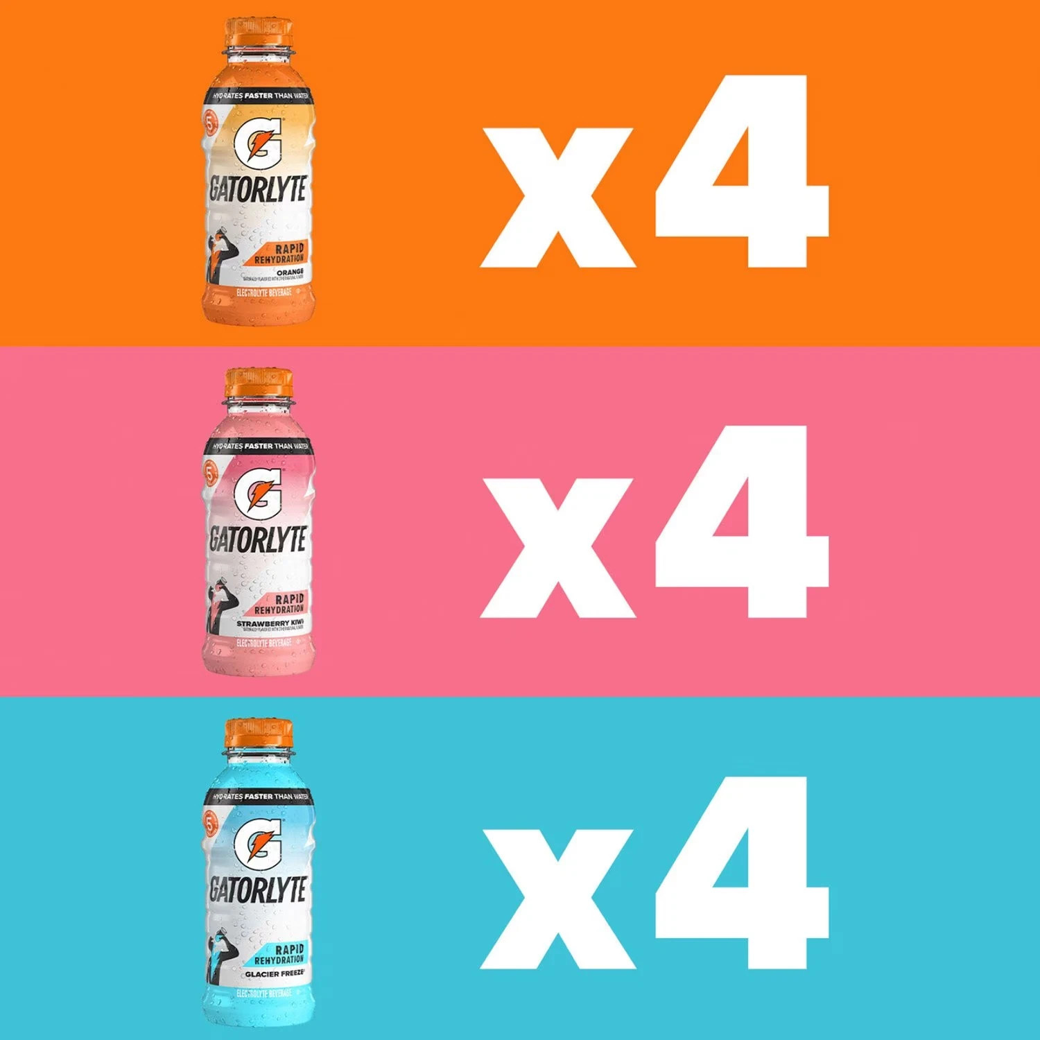 Gatorlyte Rapid Rehydration Electrolyte Drink Variety Pack, 12 fl oz., 12 pk.