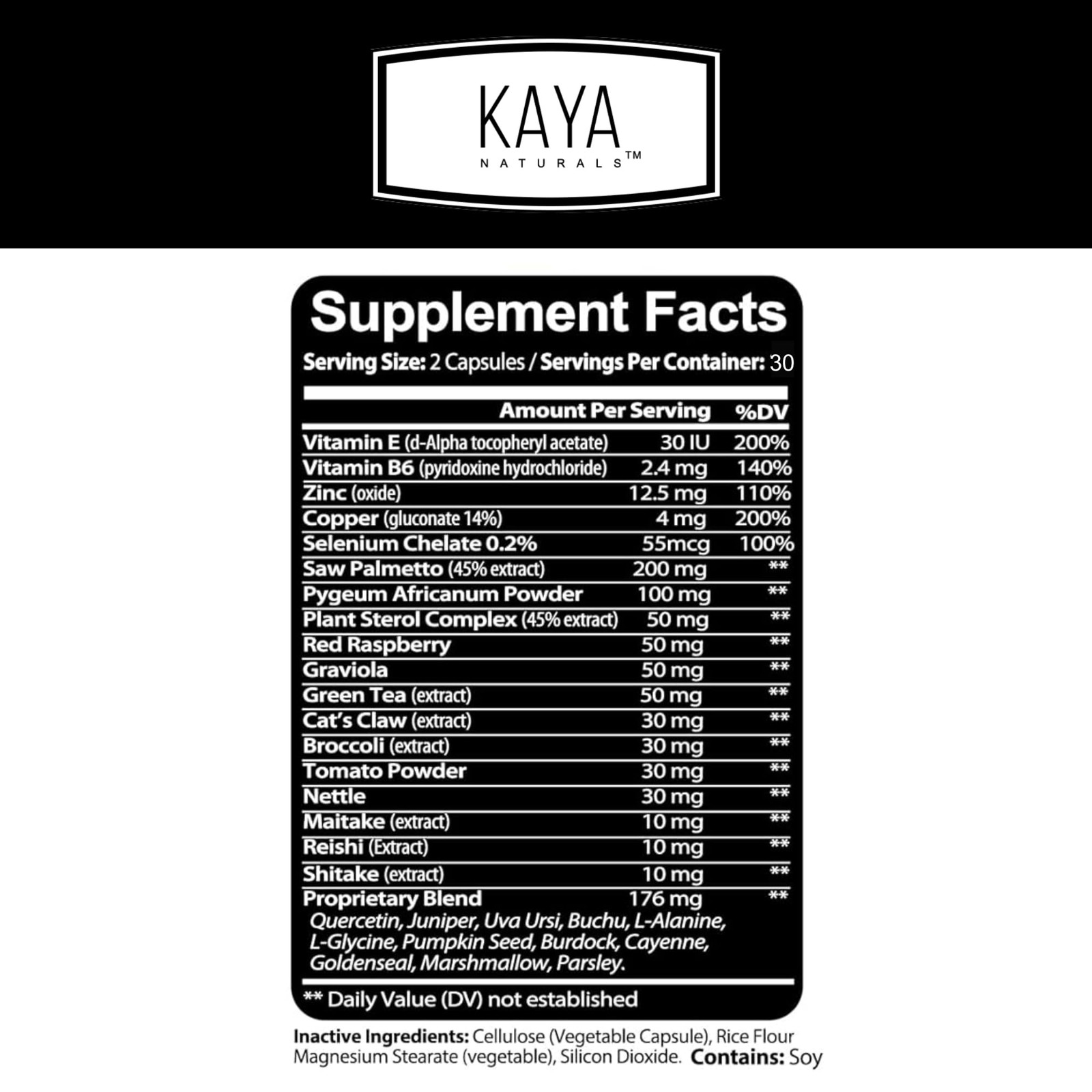 Kaya Naturals Prostate Support – Saw Palmetto, Potent 60 Count (Pack of 1)