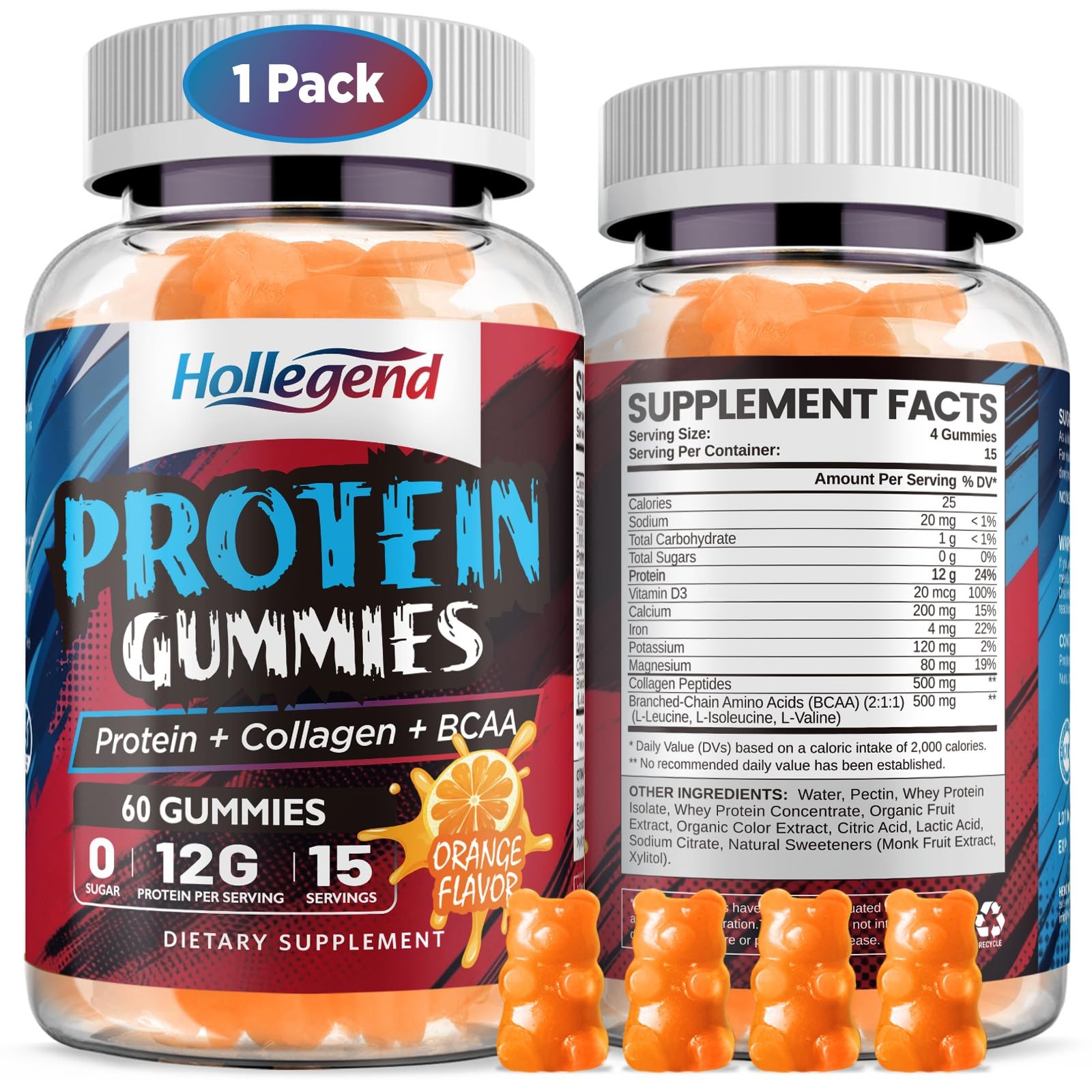 Whey Protein Gummies for Women Men, 12g High 7.2 Ounce (Pack of 1)